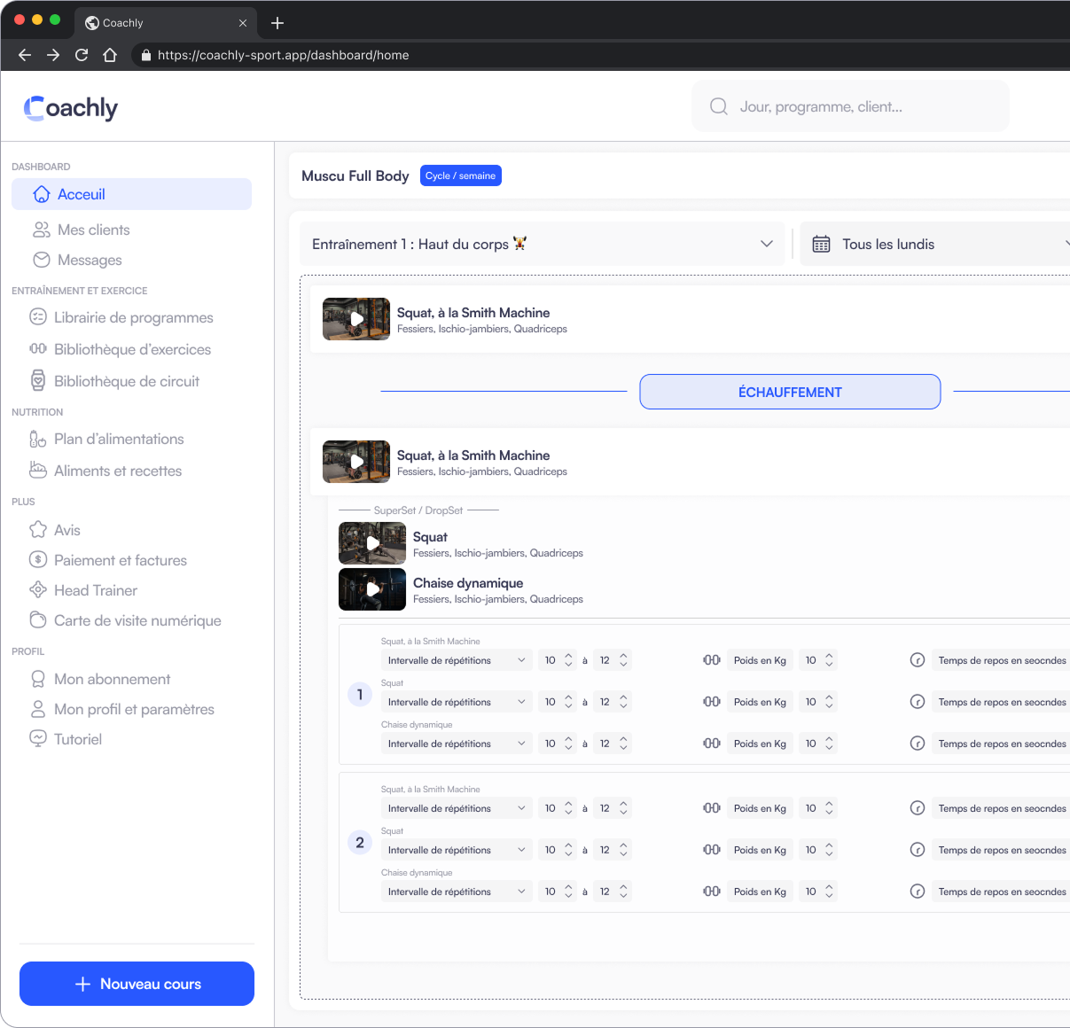 Coachly Mobile Application Dashboard